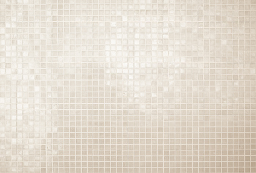 3D Rendering of a white tiled floor, High Detailed, you can see reflections on tile borders