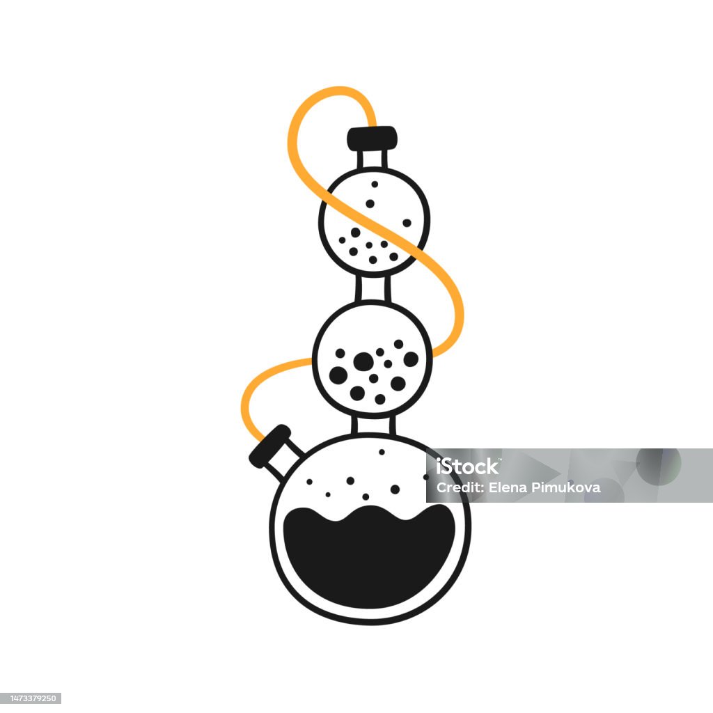 Process Science Doodle Science Laboratory Experiment Lab Chemistry Test Hand Drawn Chemical ...