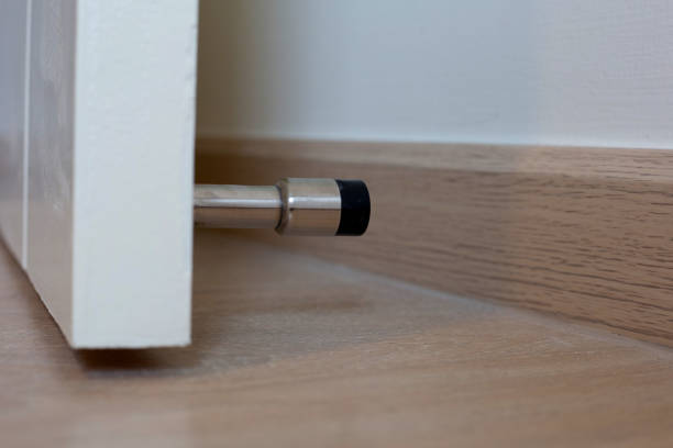 istock White door with door stopper 1473379368