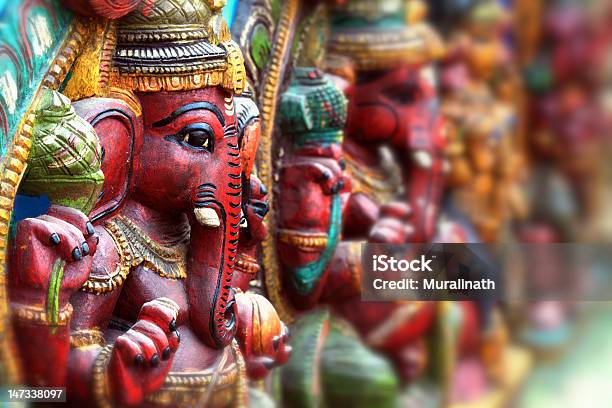 A Closeup Of Hindu God Statues Stock Photo - Download Image Now - India, God, Brahmin