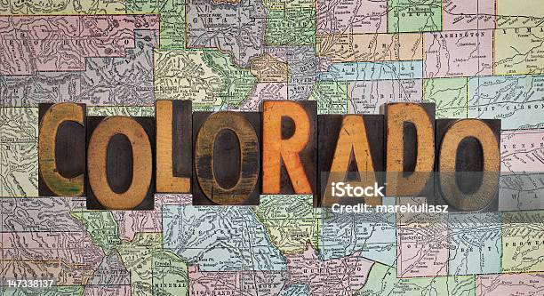 Vintage Colorado Map Stock Photo - Download Image Now - Antique, Cartography, Colorado