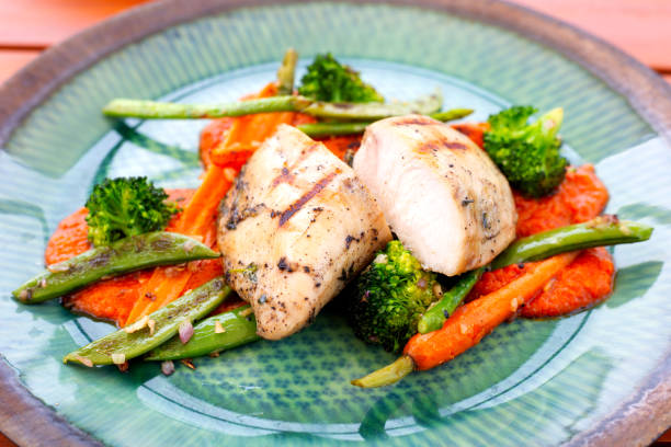 istock Grilled chicken steak with vegetables 1473381630