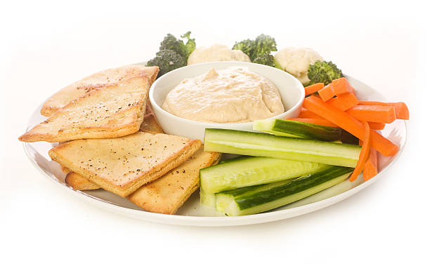 Pita chip and Vegetable Platter stock photo