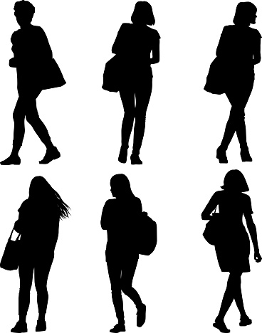 woman silhouette with handbag