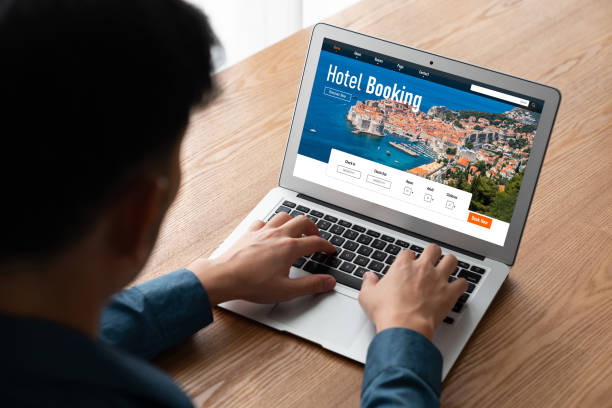 istock Online hotel accommodation booking website provide modish reservation system 1473410516