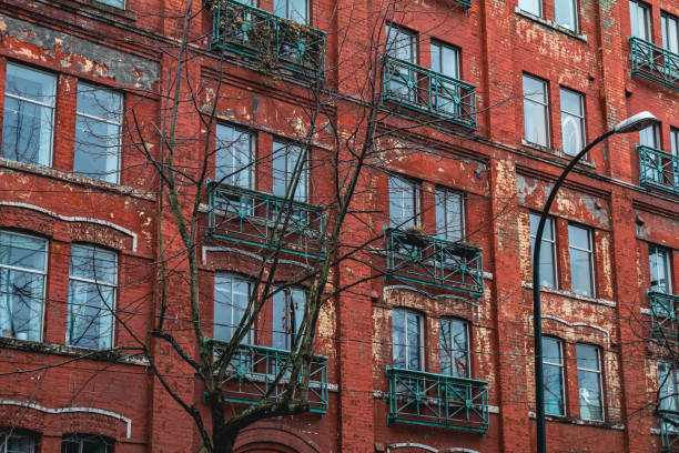 Vancouver, British Columbia, Canada Exterior of an old building in East Vancouver. east vancouver stock pictures, royalty-free photos & images