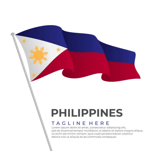 Vector illustration of Template vector Philippines flag modern design