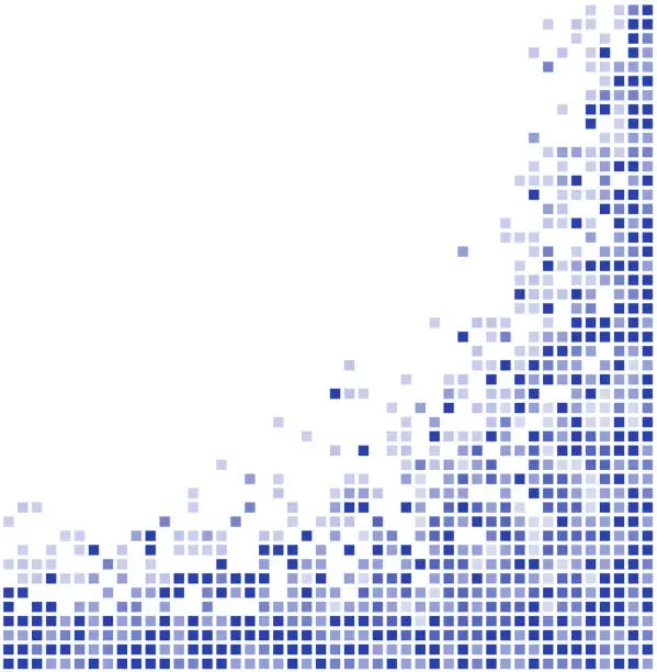 Vector illustration of pixels template blue