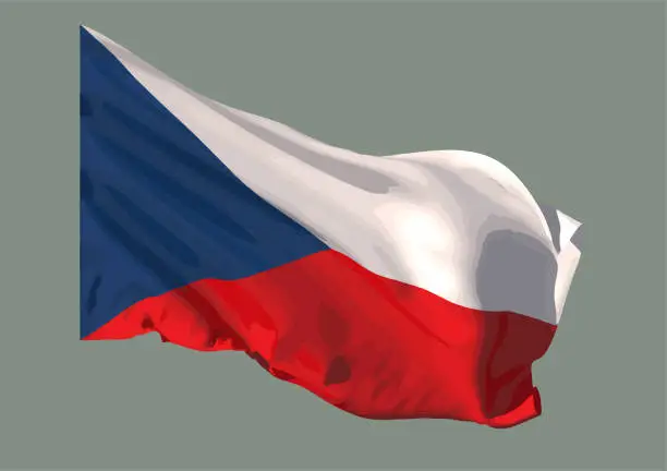 Vector illustration of The official state symbol of the Czech Republic is the flag. Vector.