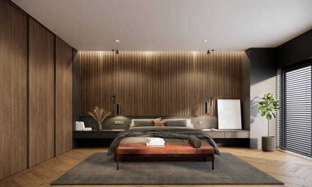 istock 3d rendering of Modern elegant bedroom interior design. 1473429103