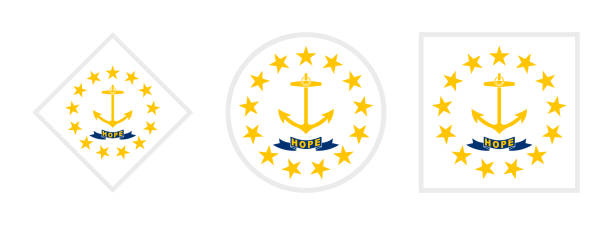 rhode island flag icon set. isolated on white background rhode island flag icon set. isolated on white background westerly rhode island stock illustrations