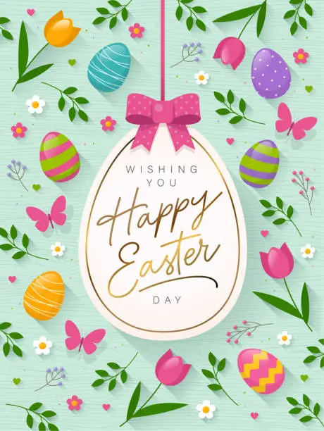 Vector illustration of Easter greeting cards.
