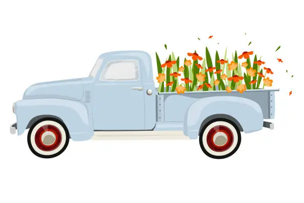 Vector illustration of Pickup truck