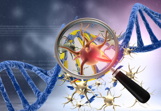 istock virus and DNA with magnifying glass 1473434779
