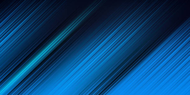 istock Futuristic technology modern banner design with blue diagonal lines. Abstract geometric background 1473442037