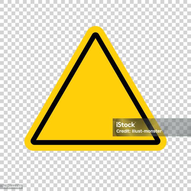 Yellow Rounded Triangle Yellow Triangle Sign Isolated On Transparent Background Vector Stock ...