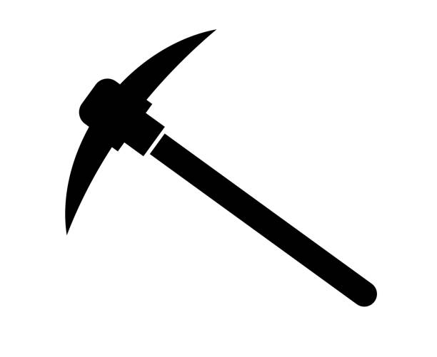 Mining pickaxe silhouette icon. Digging. Vector. Mining pickaxe silhouette icon. Digging. Editable vector. pickaxe silhouette stock illustrations