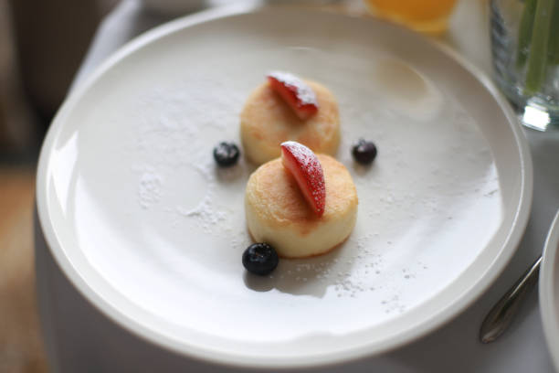Cottage cheese casserole with berries for breakfast