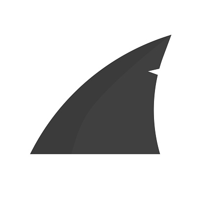 Shark dorsal icon. Shark fin. Editable vector.