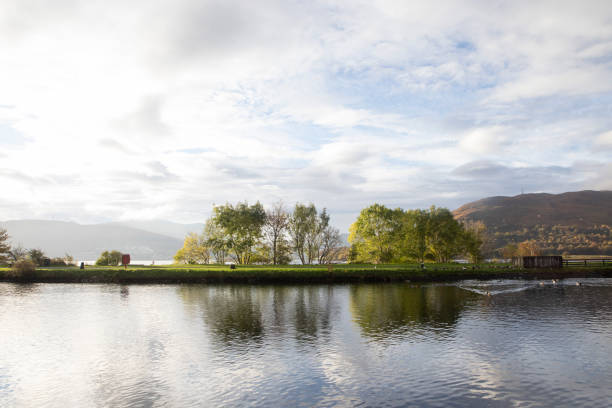 Bright autumn morning by the Caledonian Canal