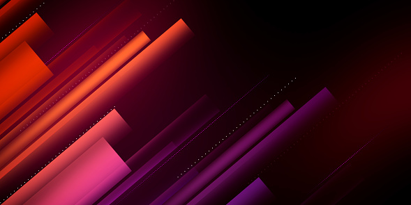 Abstract pink, purple, green speed lines diagonal pattern on dark red background