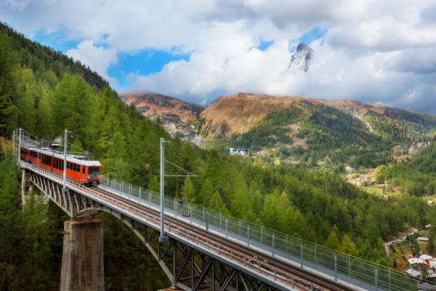 istock Zermatt, Switzerland. Gornergrat train on bridge 1473459006