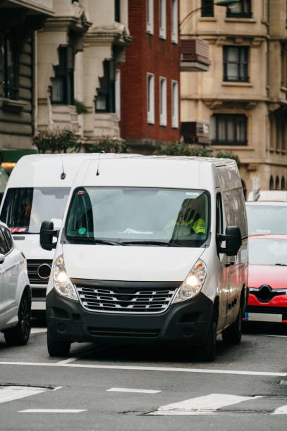istock Delivery van in a city 1473461286