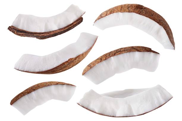 istock Slice of coconut isolated on white background. Collection 1473466010