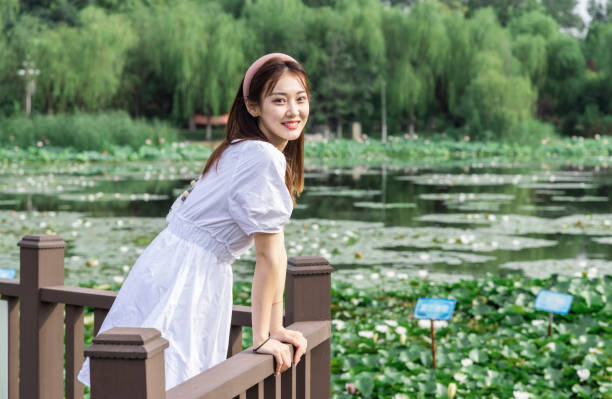 Young girl by the lake