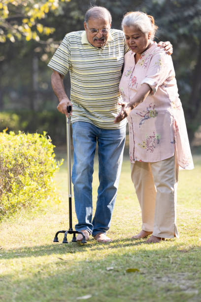 istock Happy senior couple admiring view at park 1473471864