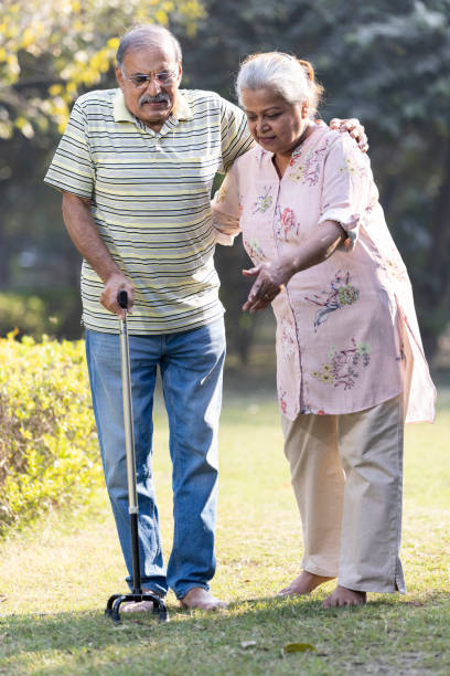 istock Happy senior couple admiring view at park 1473471866