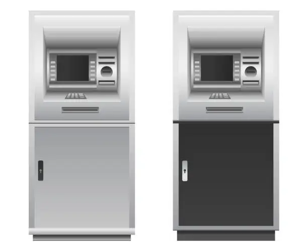 Vector illustration of ATM Bank Cash Machine vector set