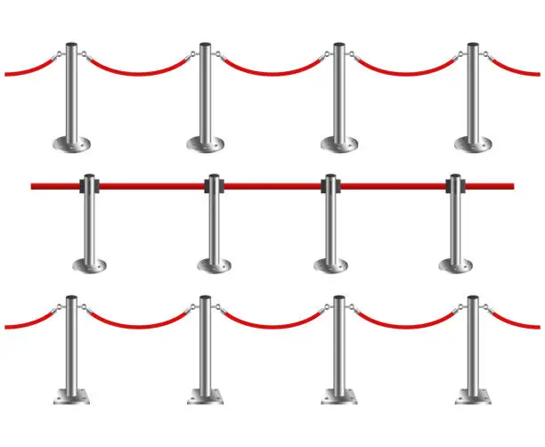 Vector illustration of Barrier rope vector illustration