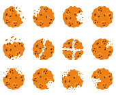 istock Cookies with crumbs vector set 1473472469