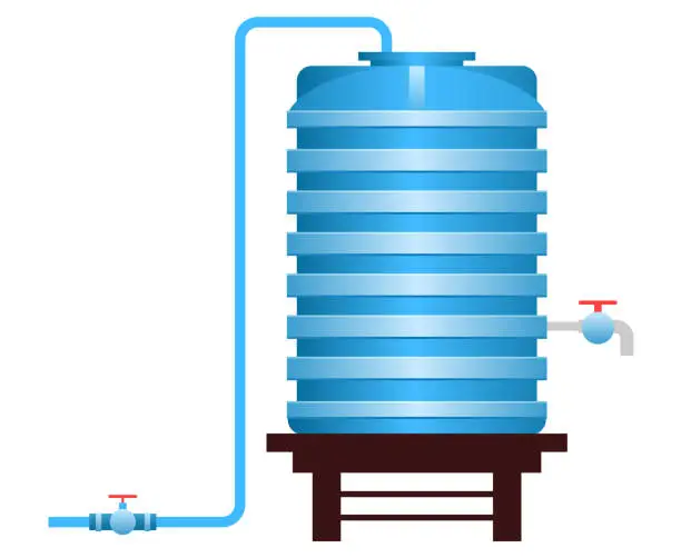 Vector illustration of Water tank vector illustration