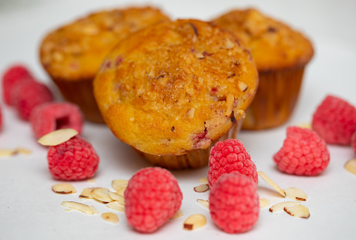 Close up of Raspberry Almond Muffin