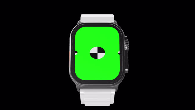 Smart watch rotating on background with Alpha channel for chroma key. Isolated 3D render.