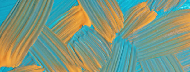 Free Stock Photo of Blue and orange abstract brush strokes artwork ...