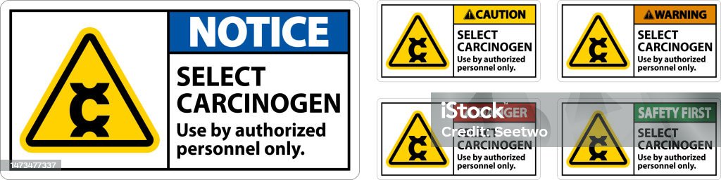 Cancerogene Label Caution Select Carcinogen Label On White Background Stock Illustration ...