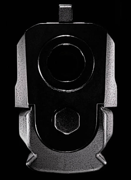 istock 3-d Illustration of a semi-auto pistol on black 1473481437