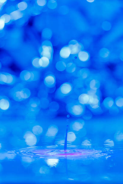 istock A drop falls into a thick liquid with a blue-pink background. Abstract colorful background. 1473481935