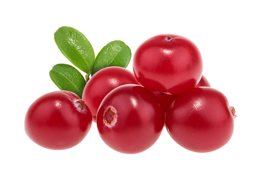 Cranberries isolated on white background with clipping path
