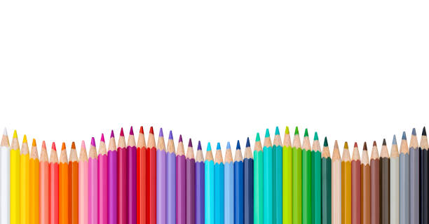 istock Wave of Colorful Pencils Isolated 1473495334