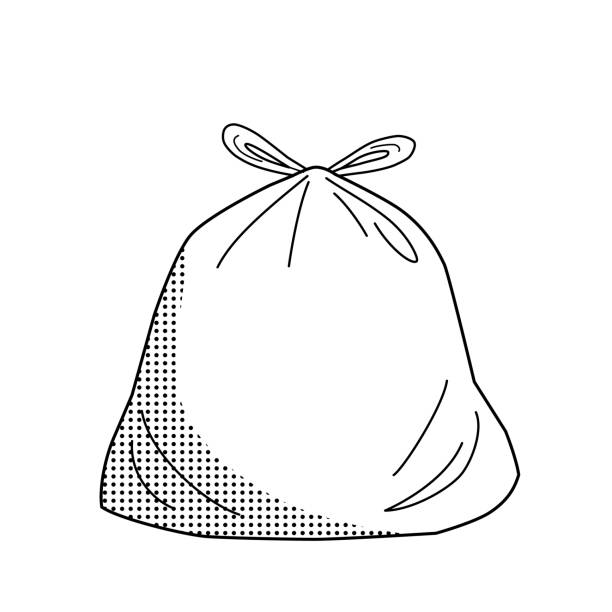 A garbage bag isolated on white background object bin bag stock illustrations