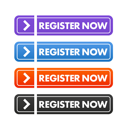 Register Demo Button Register Now Buttons Set Collection Of Register Now Button Elements For ...