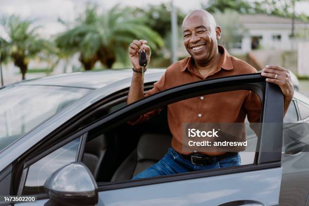 Holding New Car Key Stock Photo - Download Image Now - Car, New, Men