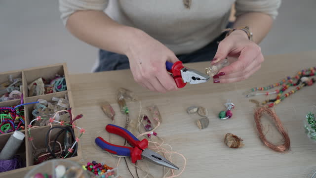 Making jewelry in a home workshop