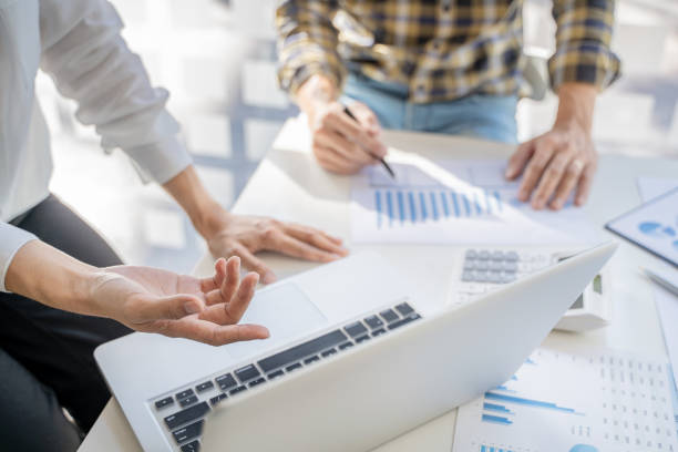istock Startup business team discussing in strategy work process at modern office. 1473507803