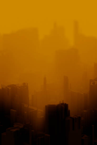 istock Futuristic city during sunrise 1473509891