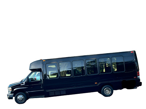 Black bus isolated on white background